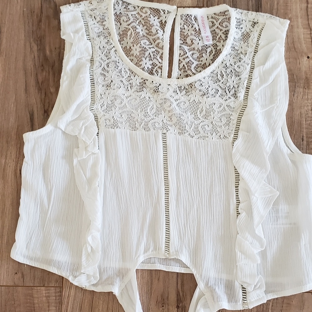 Boho crop top white
